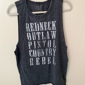 Women's Black Graphic Muscle Tee